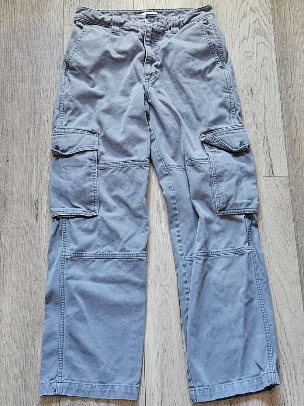 Aritzia Tna Womens Size 6 Washed Grey Utility Cargo Pants Wide Leg Y2K Twill 6